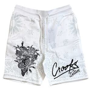 Crooks & Castles Men's Sweatshorts Bandito Medusa Paisley Fleece Shorts